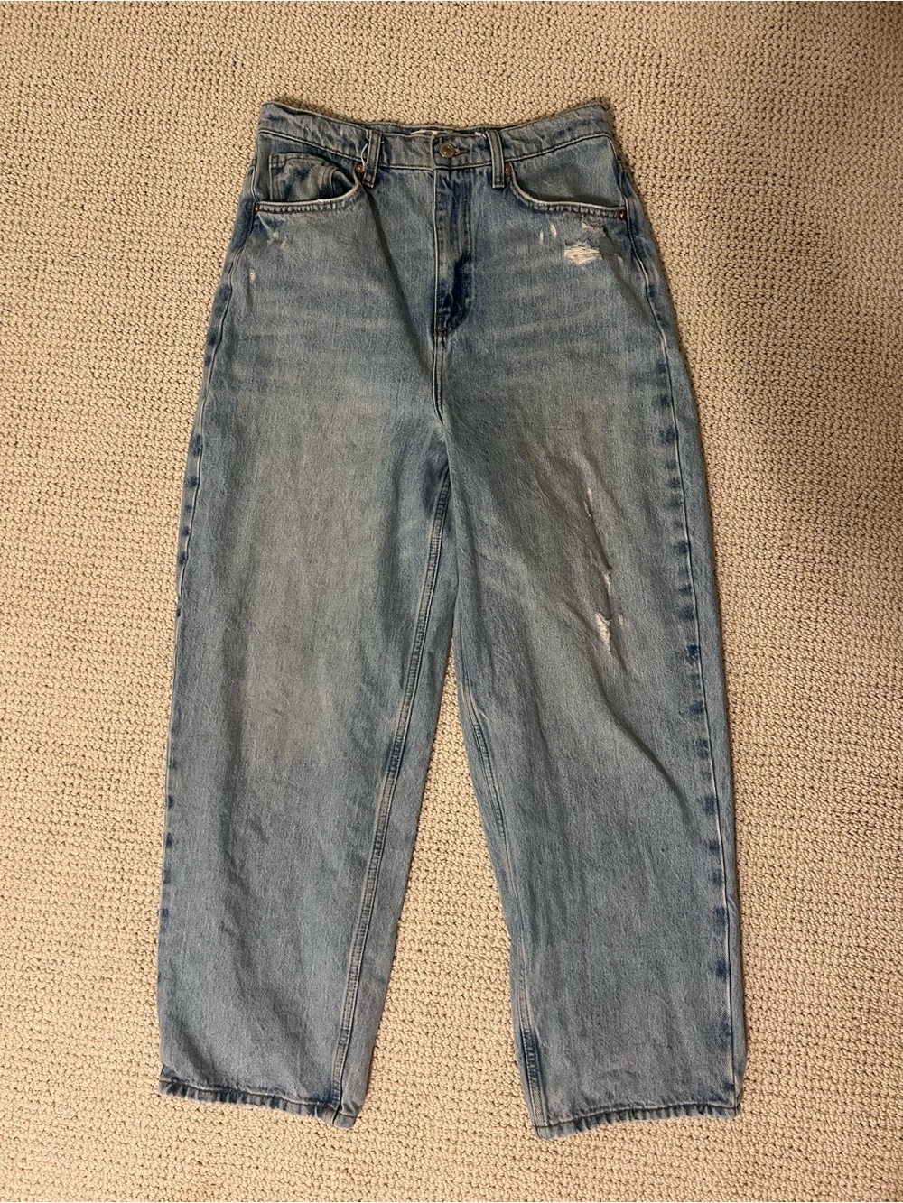 WE THE‎ FREE Frank Dad Jeans High Rise Light Wash 100% Cotton Women's 28